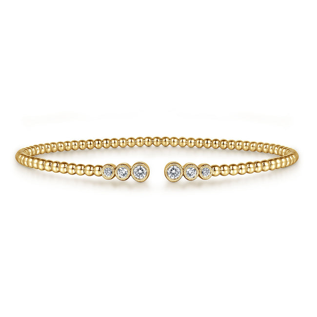 14K Yellow Gold Bujukan Diamonds Split Bangle