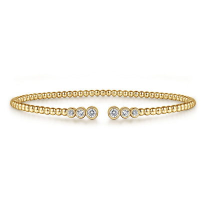 14K Yellow Gold Bujukan Diamonds Split Bangle