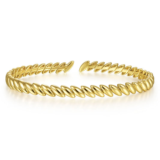 14K Yellow Gold Plain Demure Bangle
