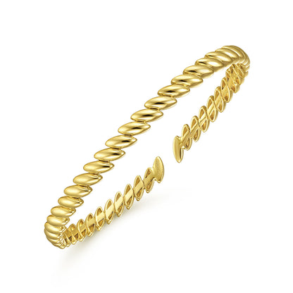14K Yellow Gold Plain Demure Bangle