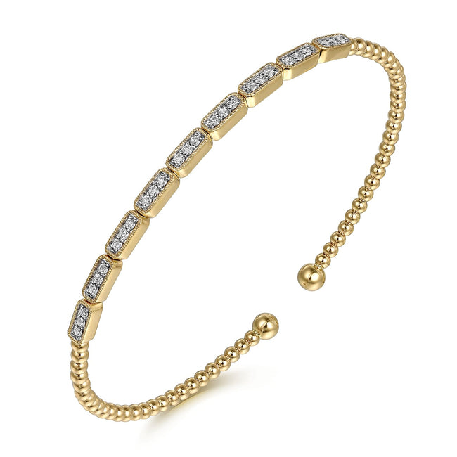14K Yellow Gold Diamond Bangle