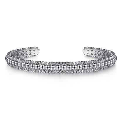Sterling Silver Bujukan Beaded Open Bangle