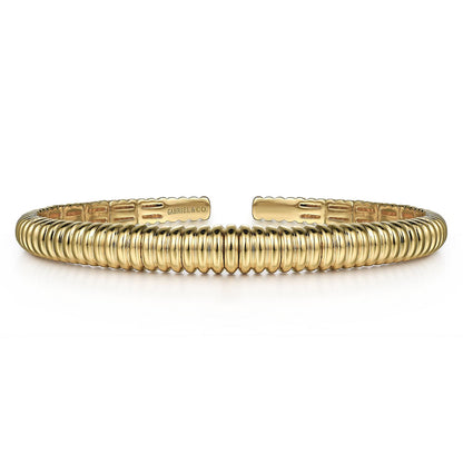 14K Yellow Gold Shrimp Open Bangle
