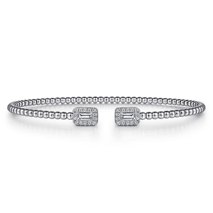 14K White Gold Diamond Bangle