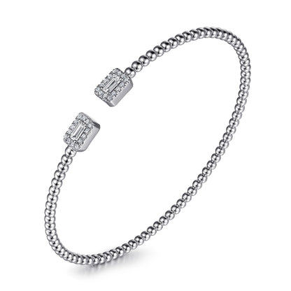 14K White Gold Diamond Bangle