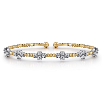 14K White-Yellow Gold Bujukan Diamond Bangle