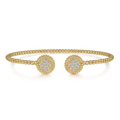 14K Yellow Gold Diamond Pavé Bujukan Bangle