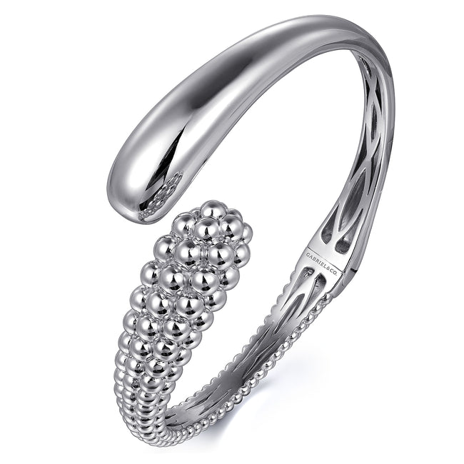 925 Sterling Silver Pavé Bujukan Bypass Bangle