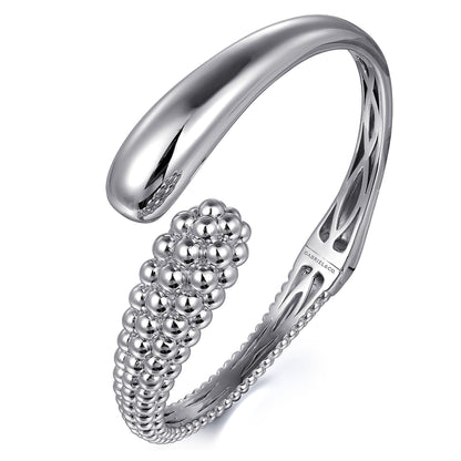 925 Sterling Silver Pavé Bujukan Bypass Bangle
