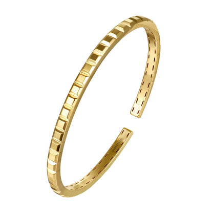 14K Yellow Plain Gold Split Bangle Bracelet