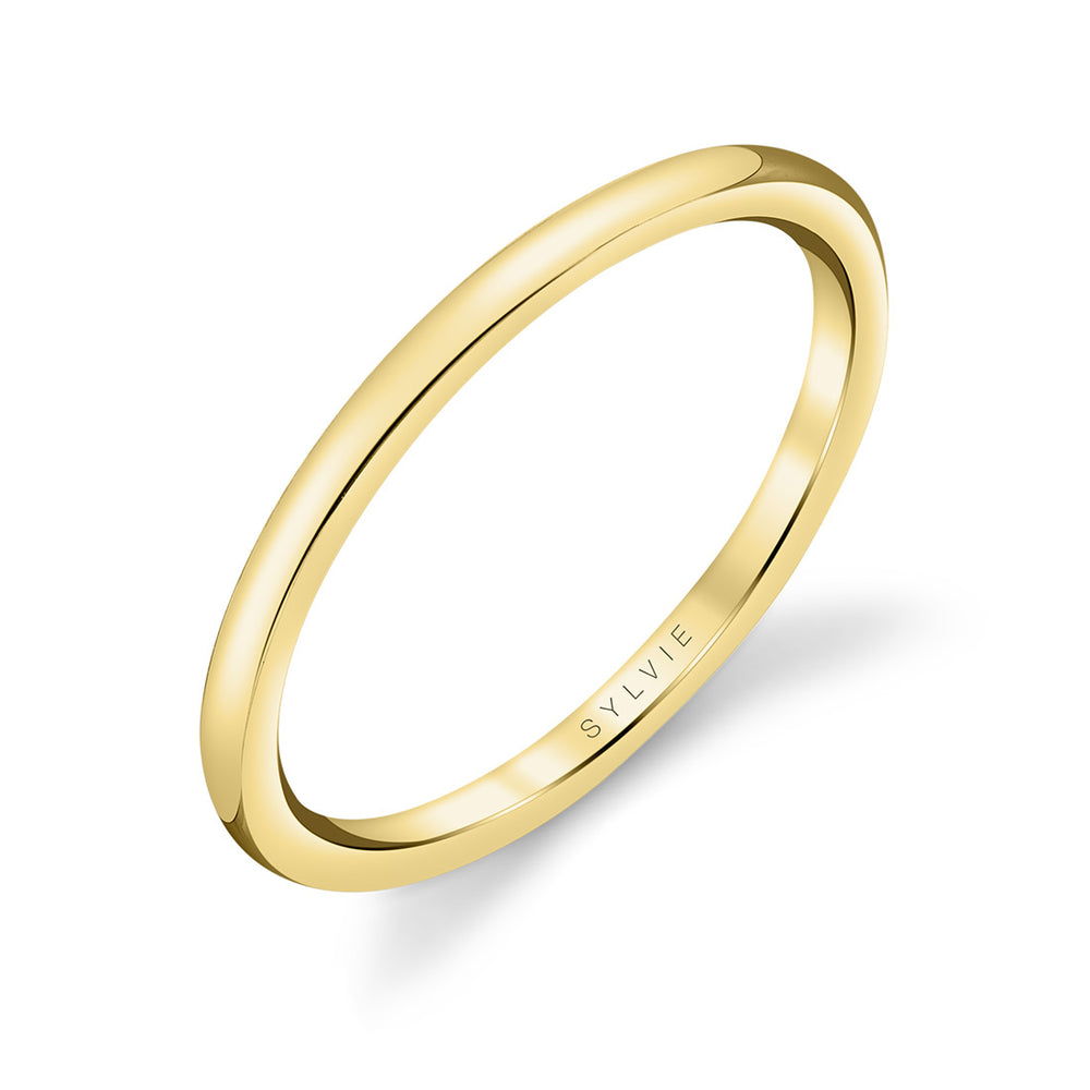 Sylvie High Polish Wedding Band - Amelia