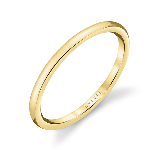 Sylvie High Polish Wedding Band - Amelia