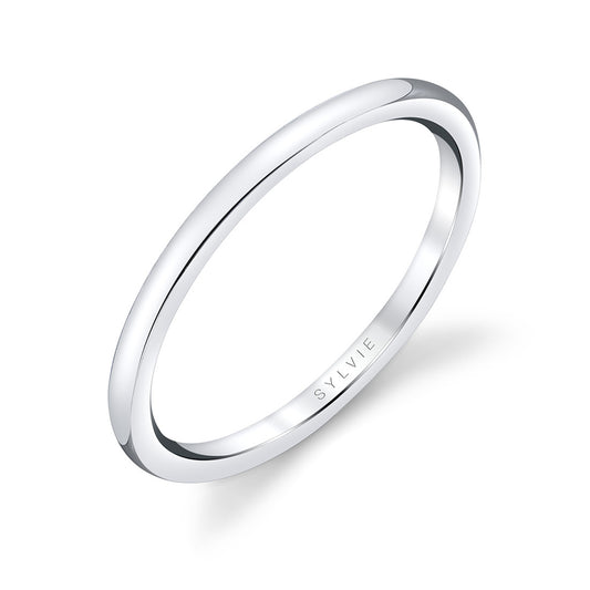 Sylvie High Polish Wedding Band - Amelia