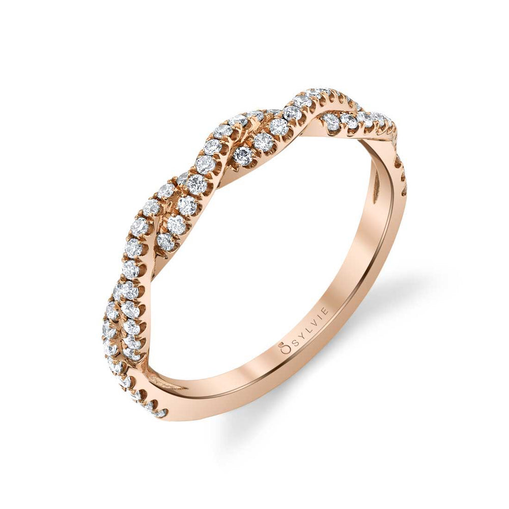 Sylvie Round Cut Spiral Diamond Wedding Ring - Leanna