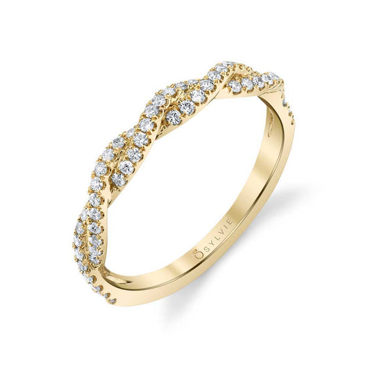 Sylvie Round Cut Spiral Diamond Wedding Ring - Leanna