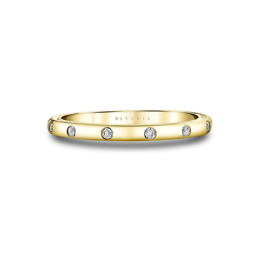 Sylvie Iconelle Flush Set Wedding Ring - Sedona