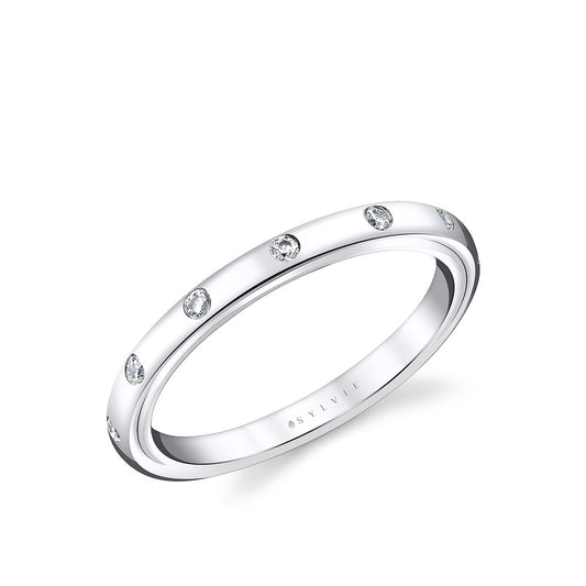 Sylvie Iconelle Flush Set Wedding Ring - Sedona