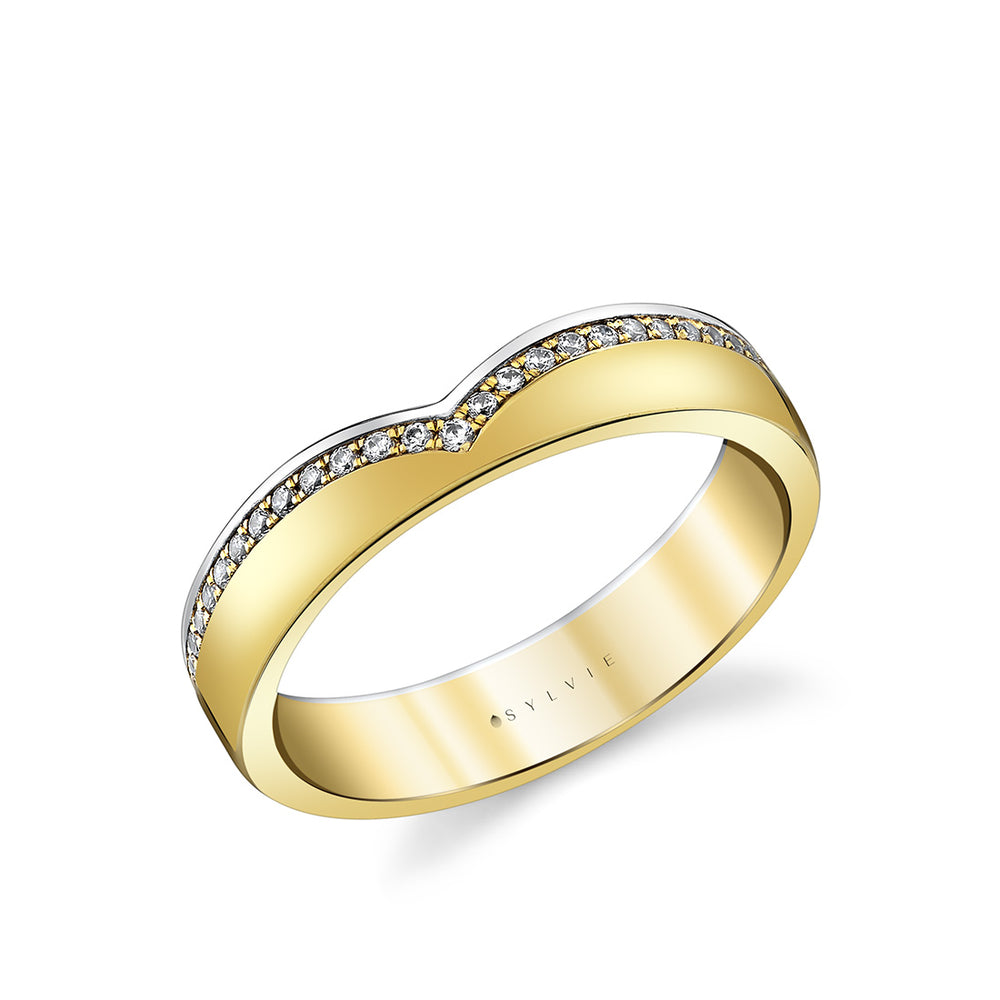 Sylvie Iconelle Shell Tip Two Tone Wedding Ring