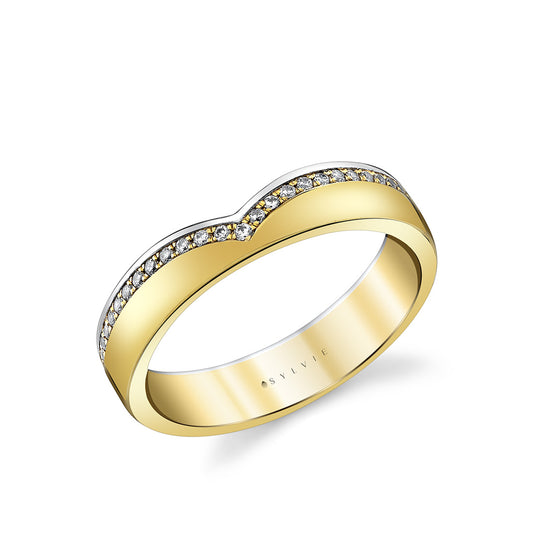 Sylvie Iconelle Shell Tip Two Tone Wedding Ring