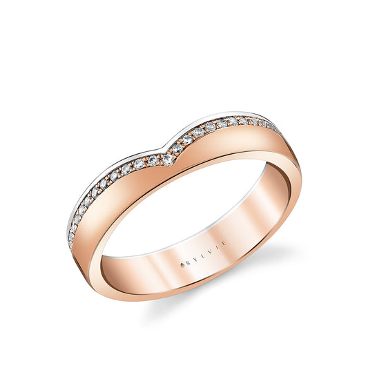 Sylvie Iconelle Shell Tip Two Tone Wedding Ring
