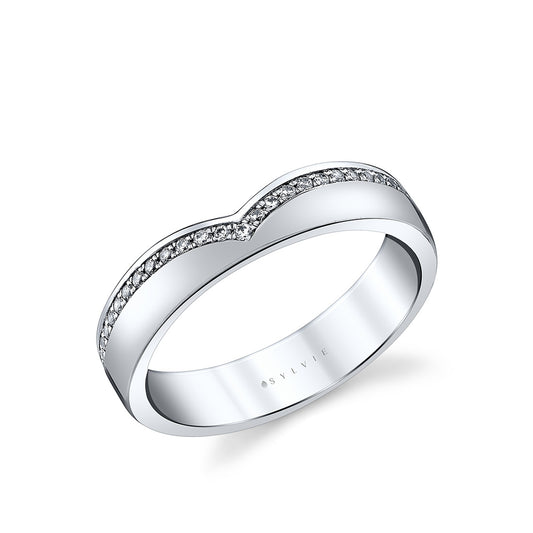 Sylvie Iconelle Shell Tip Two Tone Wedding Ring