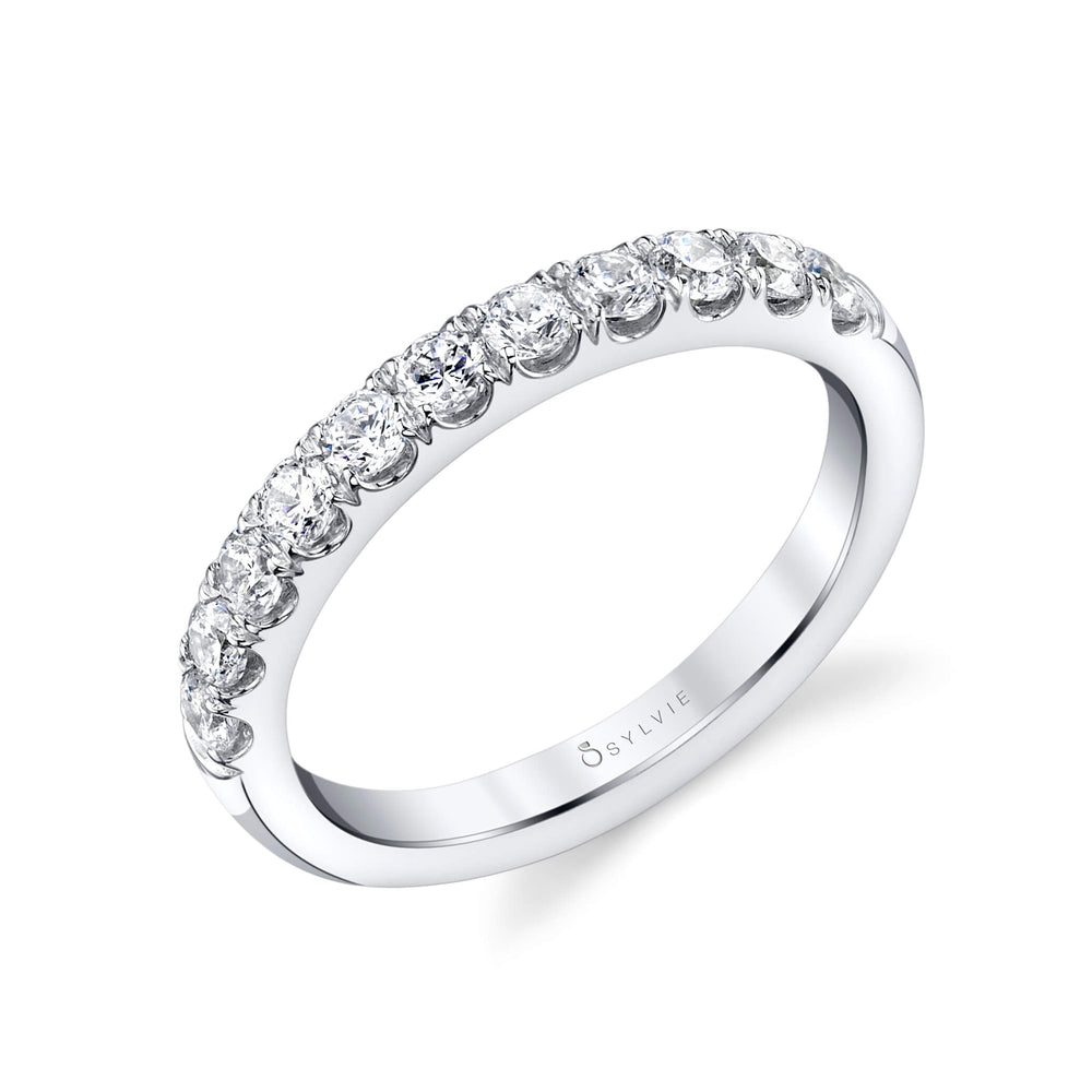 Sylvie Classic Wedding Band with Shared Prongs