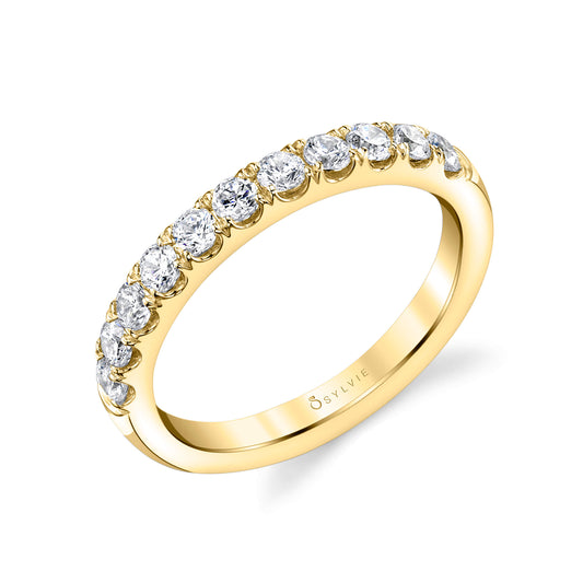 Sylvie Classic Wedding Band with Shared Prongs
