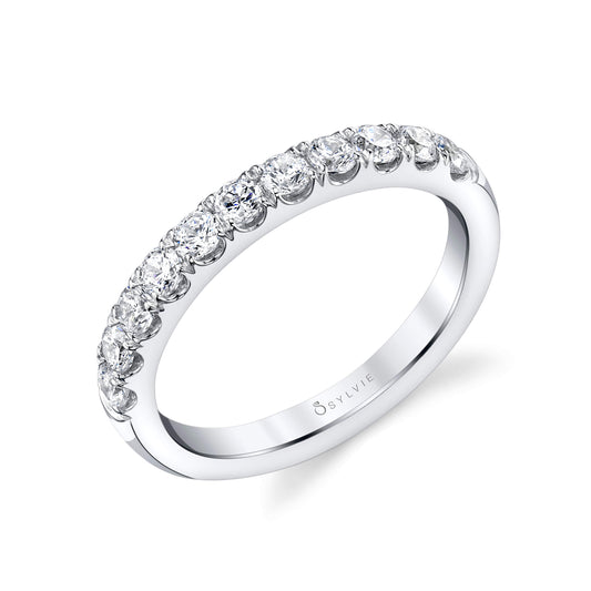 Sylvie Classic Wedding Band with Shared Prongs