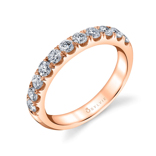 Sylvie Classic Wedding Band with Shared Prongs