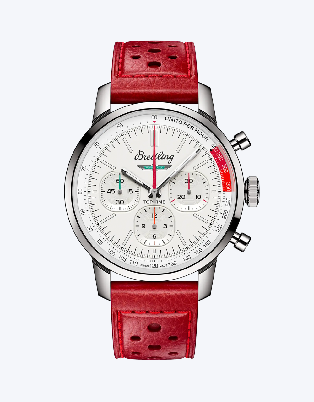 Breitling Top Time Watch with red strap