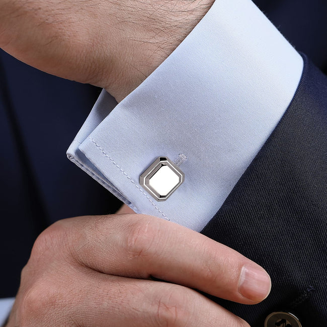 925 Sterling Silver Square Cufflinks