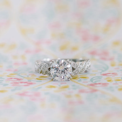 Twist Split Shank Diamond Engagement Ring