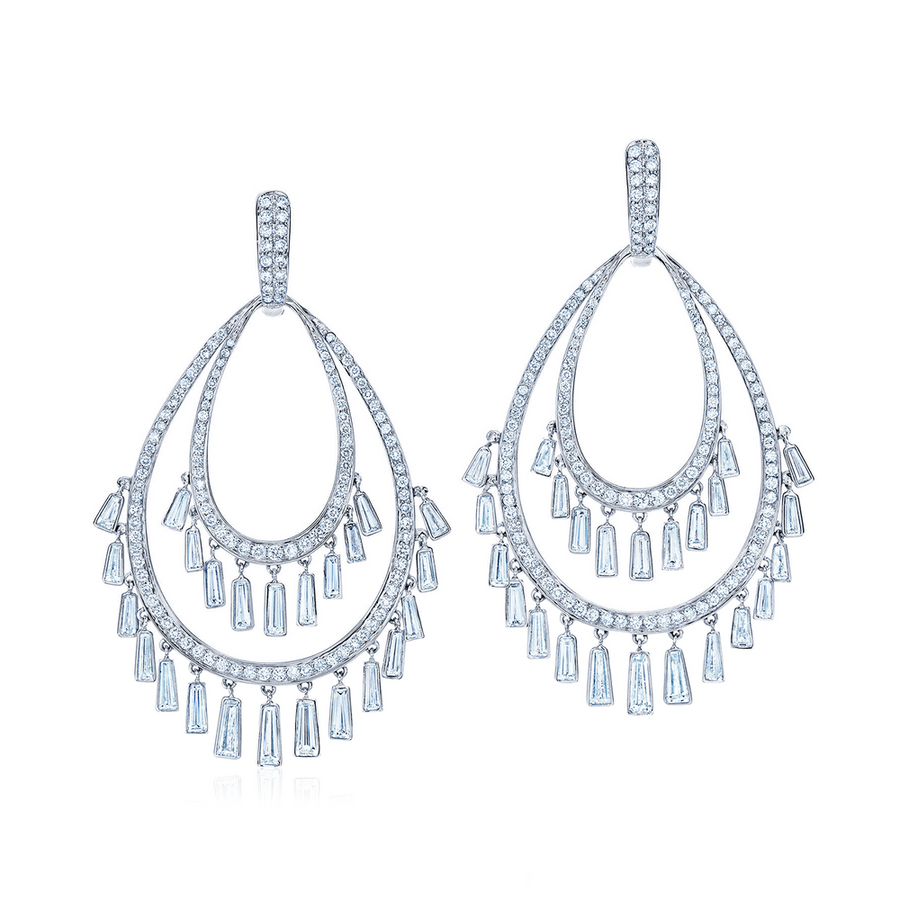 Legacy Flamenco Earrings with Diamonds in 18K White Gold