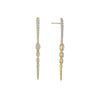Vine Drop Earrings with Diamonds in 18k Yellow Gold