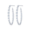 Starry Night Hoop Earrings with Diamonds in 18K White Gold