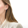 Cluster Floral Stud Earrings with Pear Shape Diamonds in Platinum