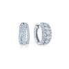 Lyric Huggie Earrings with Diamonds in 18k White Gold