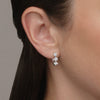 Starry Night Hoop Medium Earrings with Diamonds in 18k White Gold