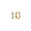 Zen Diamond Huggie Earrings in 18K Yellow Gold