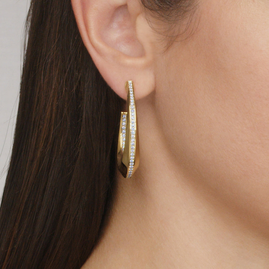 Orbit Hoop Earrings in 18K Yellow Gold