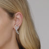 Ribbon Diamond Earrings in Platinum