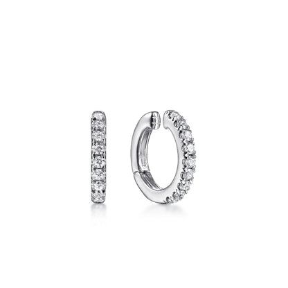 14K White Gold Diamond Cuff Earring