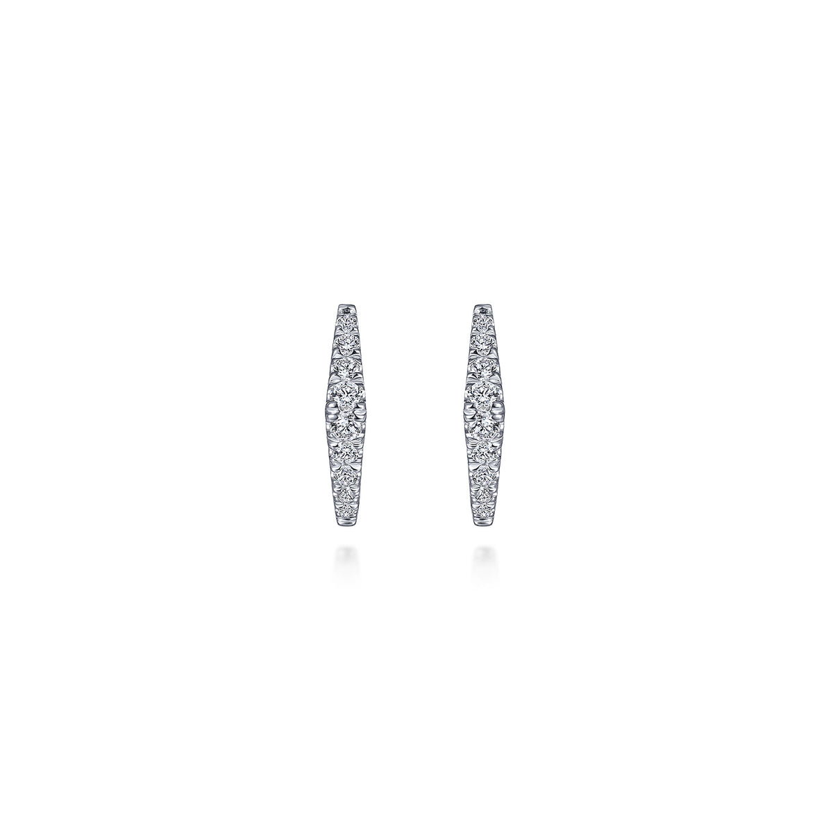 14K White Gold 15mm Diamond Huggies