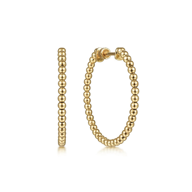 14K Yellow Gold 30mm Bujukan Classic Hoop Earrings