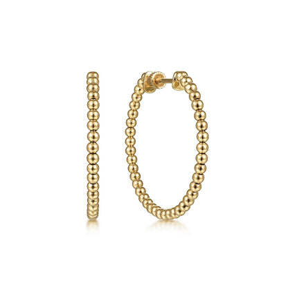 14K Yellow Gold 30mm Bujukan Classic Hoop Earrings