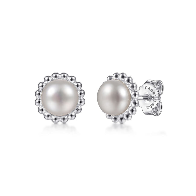 925 Sterling Silver Bujukan Pearl Stud Earrings
