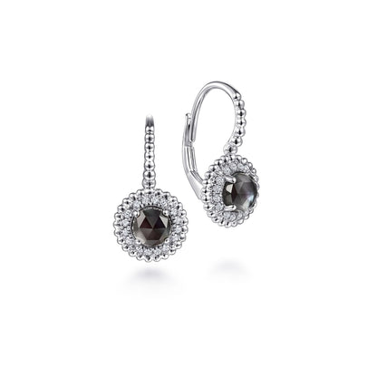 Sterling Silver Rock Crystal/Black MOP and White Sapphire Bujukan Earrings