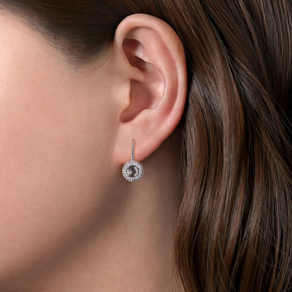 Sterling Silver Rock Crystal/Black MOP and White Sapphire Bujukan Earrings