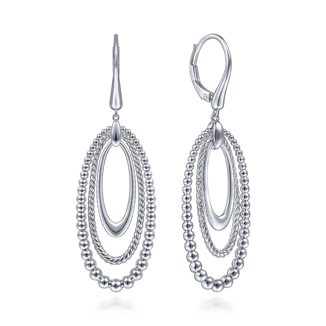 925 Sterling Silver Bujukan and Rope Drop Earrings
