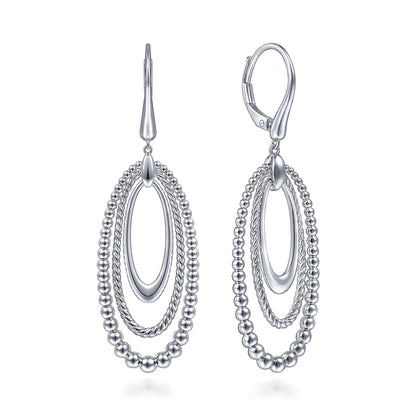 925 Sterling Silver Bujukan and Rope Drop Earrings